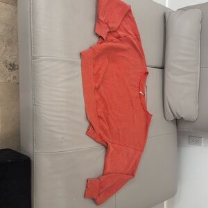 NWOT Free People Oversized Crew sweatshirt Pullover in orange Size L